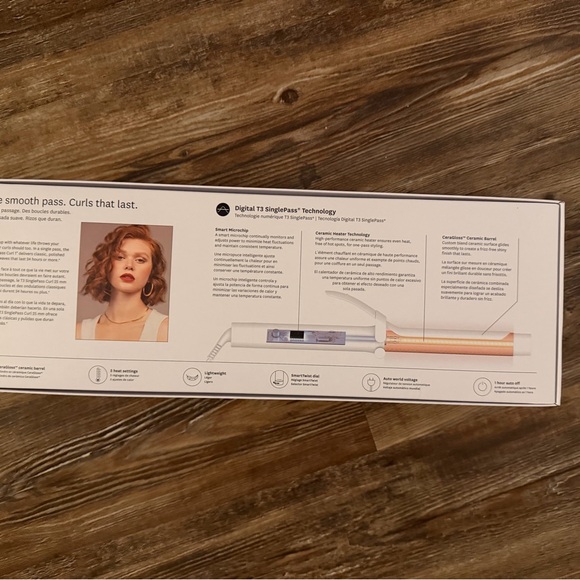 T3 SinglePass Curl 1" in White and Rose Gold - Picture 3 of 4